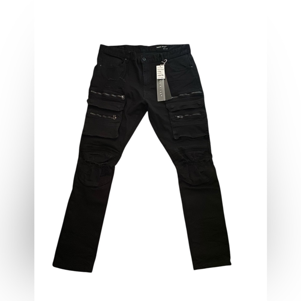 Black Cargo Pants with Multiple Pockets